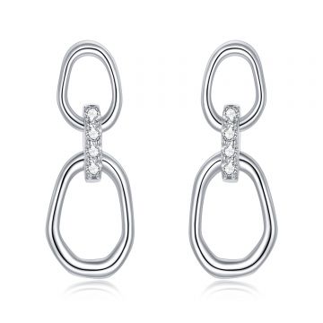 Cercei din argint Crystal Chain Drop