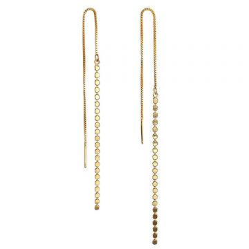 Cercei din argint Golden Chained Flat Spheres