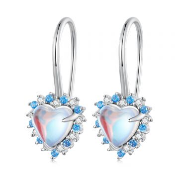 Cercei din argint Mystic Crystal Heart