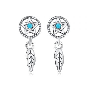 Cercei din argint Simple Dream Catcher