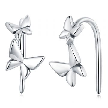Cercei din argint Simple Silver Butterflies