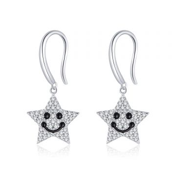 Cercei din argint Smiling Stars
