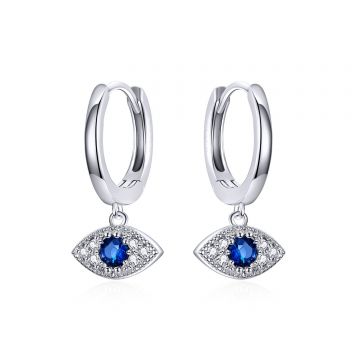 Cercei din argint Sparkling Eye Hoops