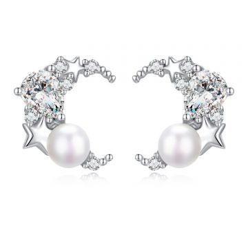 Cercei din argint Stardust Pearl
