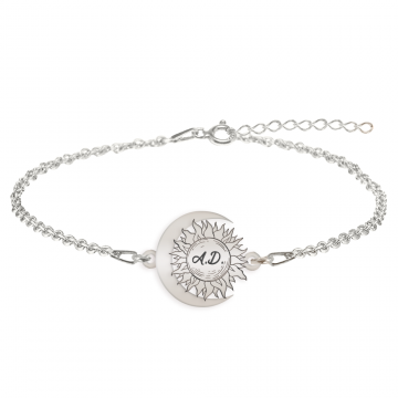 Ceres - Bratara personalizata Soare si Luna din argint 925