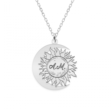 Ceres - Colier personalizat Soare si Luna din argint 925