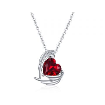 Colier din argint Red Winged Heart