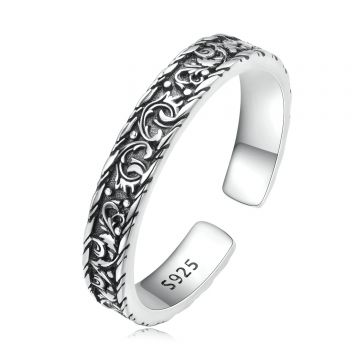 Inel reglabil din argint Antique Motifs Small Band