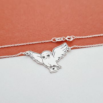 Lantisor personalizat - Bufnita curier - Argint 925