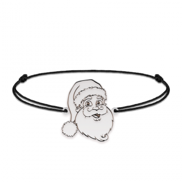 Santa - Bratara snur personalizata Mos Craciun din argint 925