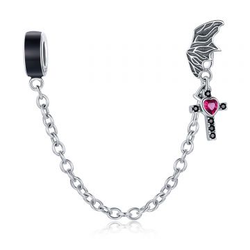Talisman din argint cu Lantisor Wing and Crystal Cross