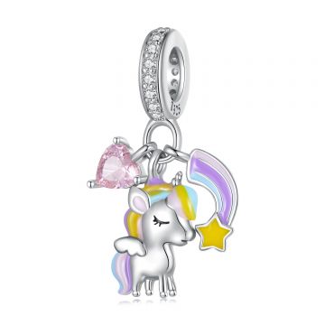 Talisman din argint Rainbow Baby Unicorn