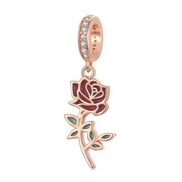 Talisman din argint Rose Golden Flower