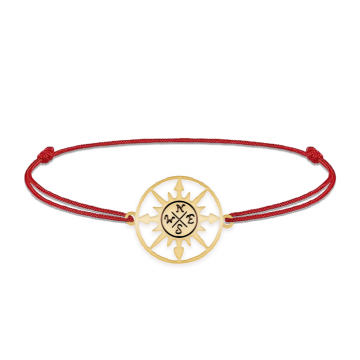 Trip - Bratara personalizata snur busola din argint 925 placat cu aur galben 24K