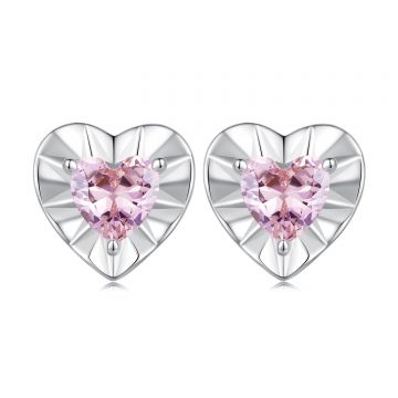 Cercei din argint Pink Love