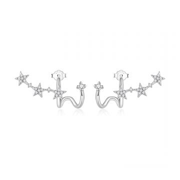 Cercei din argint Three Sparkling Stars