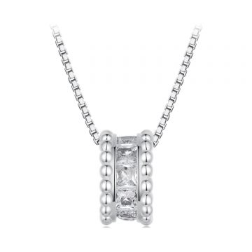 Colier din argint Glamour White Squares