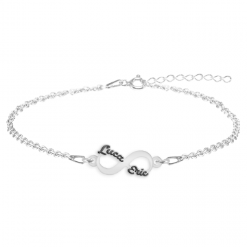 Zafira - Bratara personalizata infinit si doua nume nume din argint 925