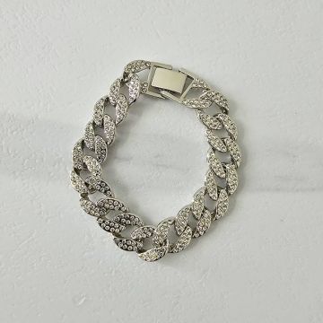 Bratara dama Heavy, inox cu pietre semipretioase, ambalata in cutie eleganta, Argintiu, EAV3
