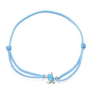 Bratara din argint cu snur Mini Turtle