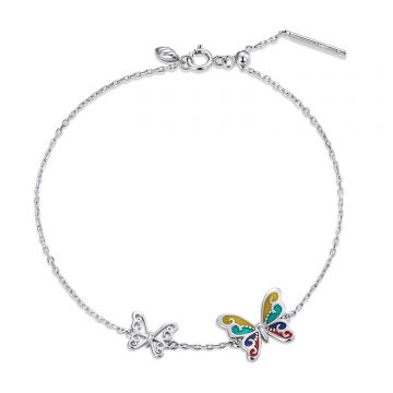 Bratara din argint Enamel Butterfly