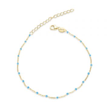 Bratara din argint Golden Blue Beads