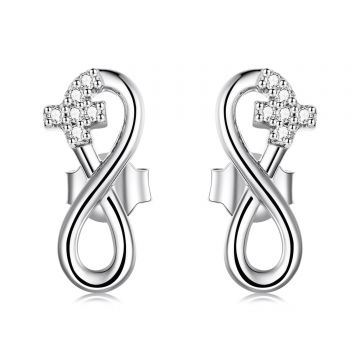 Cercei din argint Beautiful Infinite Symbol