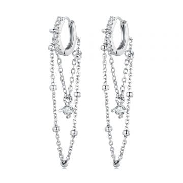 Cercei din argint Cristal Chains