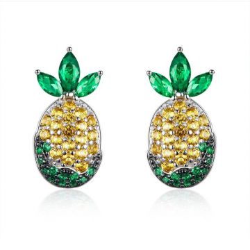 Cercei din argint Crystal Pineapple