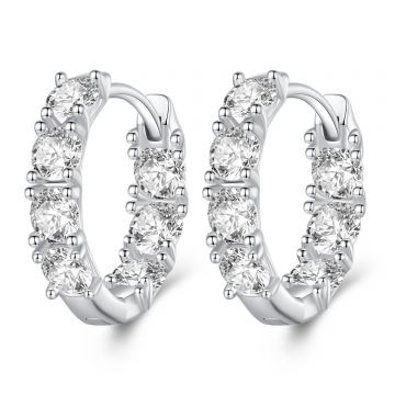 Cercei din argint Double Crystal Hoops