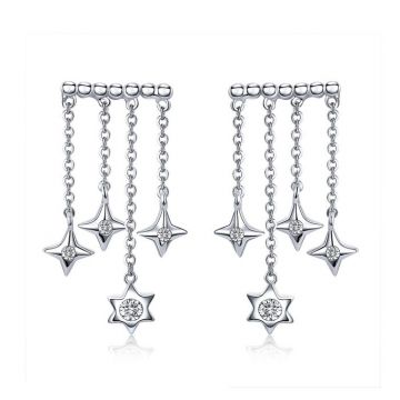Cercei din argint Dropping Stars