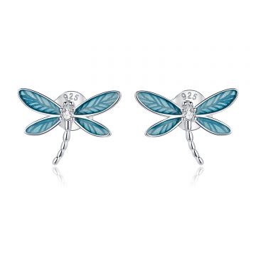 Cercei din argint Elegant Dragonfly