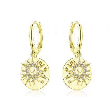 Cercei din argint Glamour Golden Diva