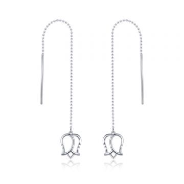Cercei din argint Long Silver Tulip