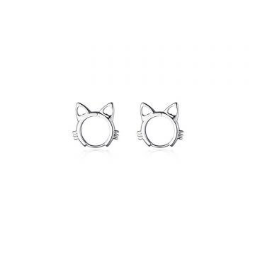 Cercei din argint Round Cat Ears