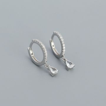 Cercei din argint Silver Studded Hoops