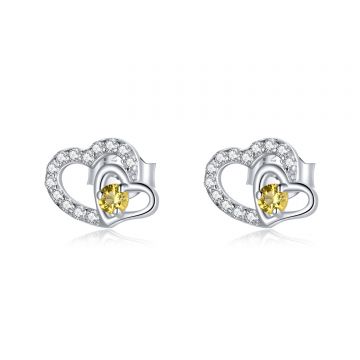 Cercei din argint Yellow Crystal Colors
