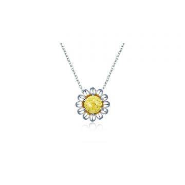 Colier din argint Yellow Daisy Flower