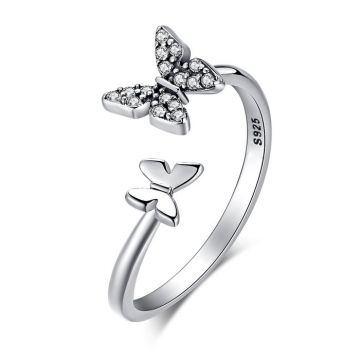 Inel reglabil din argint Little Butterflies