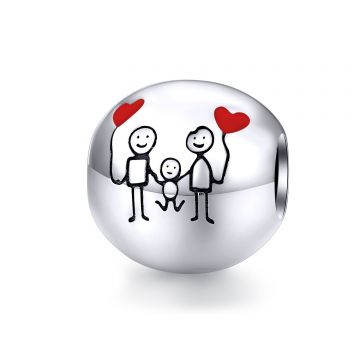 Talisman din argint Cartoon Family