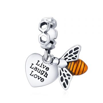 Talisman din argint Live Laugh Love with Bee