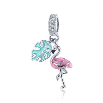 Talisman din argint Sparkling Flamingo