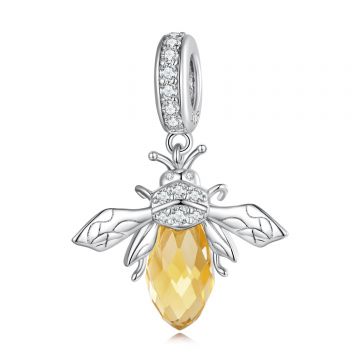 Talisman din argint Yellow Crystal Bee