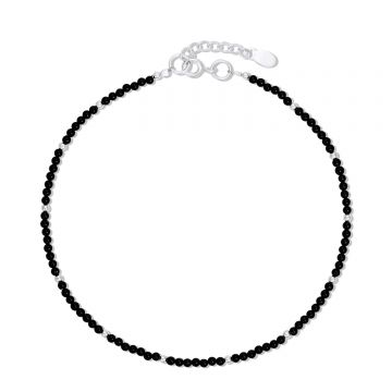 Bratara de glezna din argint cu Agate Negre