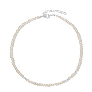 Bratara de glezna din argint Mini Pearls