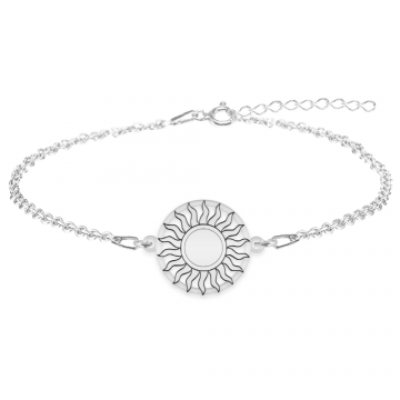 Soleil - Bratara personalizata soare cu raze ondulate din argint 925