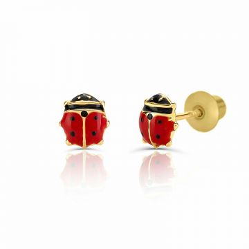 Cercei din aur 14K pentru copii Ladybug