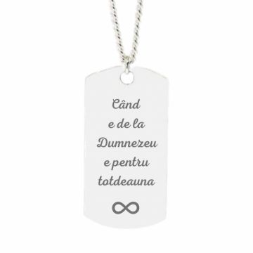 Lant Argint Barbati cu placuta army, personalizat gravura text, lant cuban