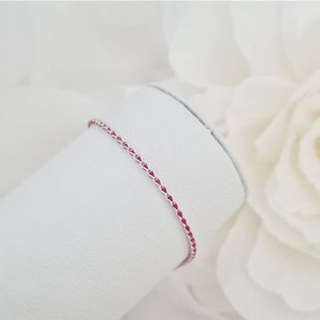 Bratara de picior cromatica - Model cu lant impletit cu Zirconii - Argint 925