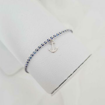 Bratara de picior cromatica - Simboluri de vara - Model cu lant impletit cu Zirconii - Argint 925